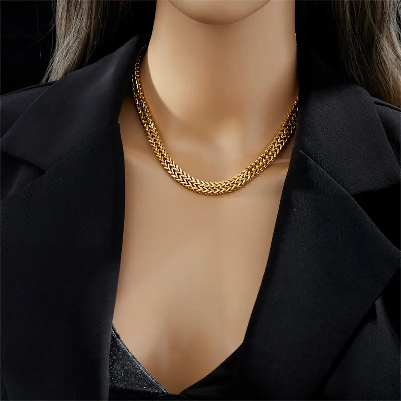Gold Plated Anti-Tarnish Chunky Link Chain Necklace