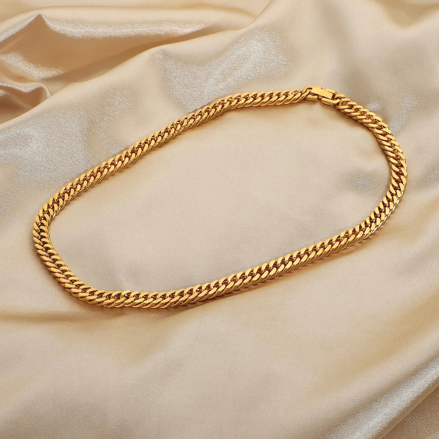 Gold Plated Anti-Tarnish Chunky Link Chain Necklace