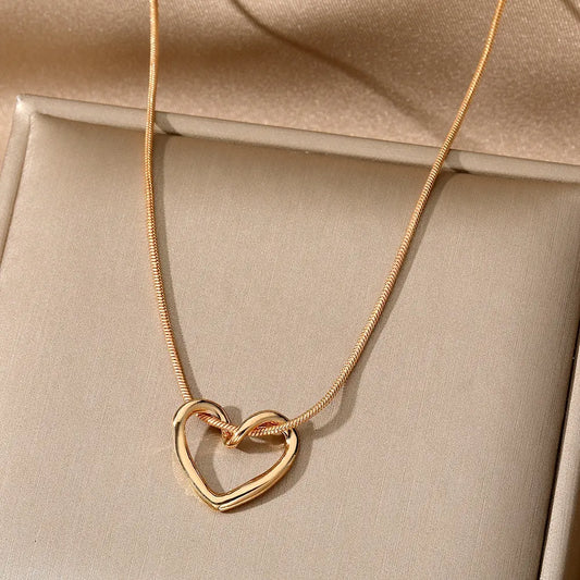 Gold Plated Anti-Tarnish Love Heart Pendant Necklace