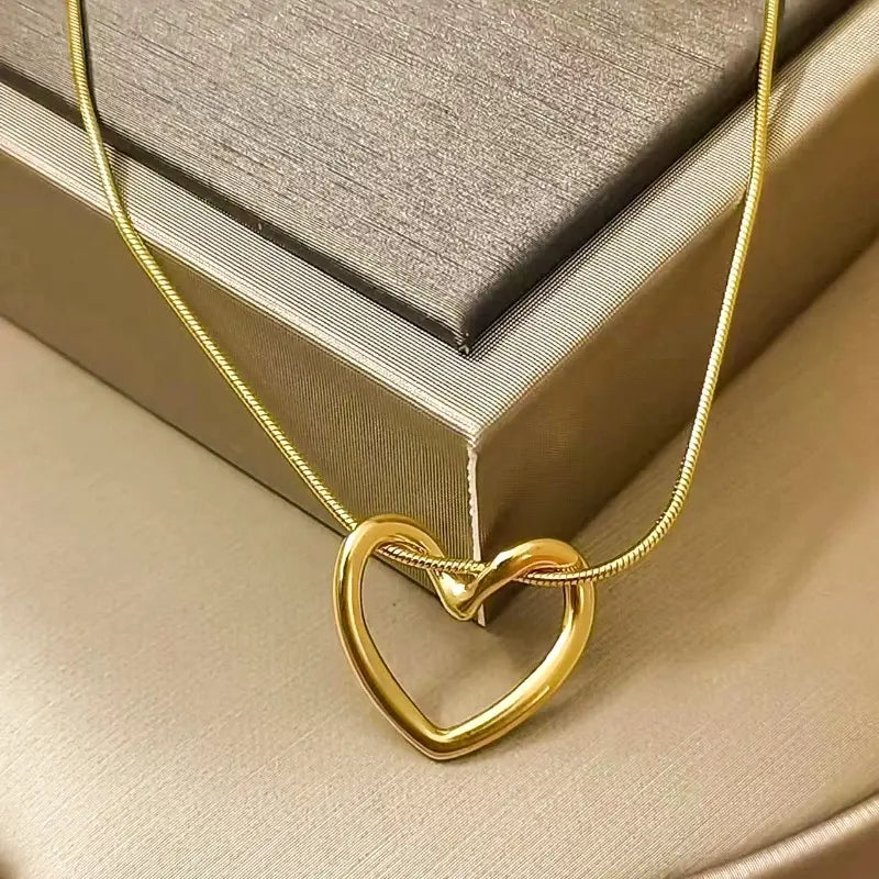 Gold Plated Anti-Tarnish Love Heart Pendant Necklace