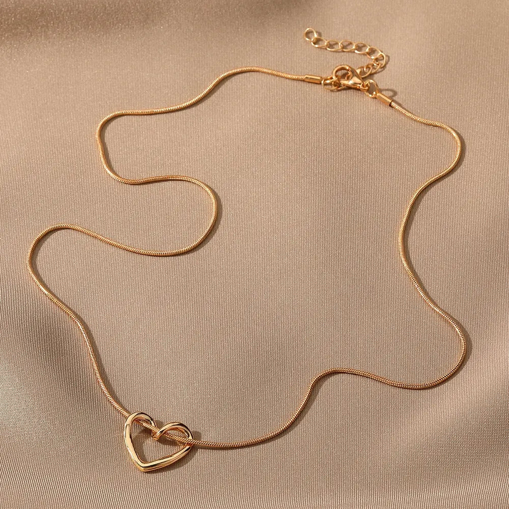 Gold Plated Anti-Tarnish Love Heart Pendant Necklace