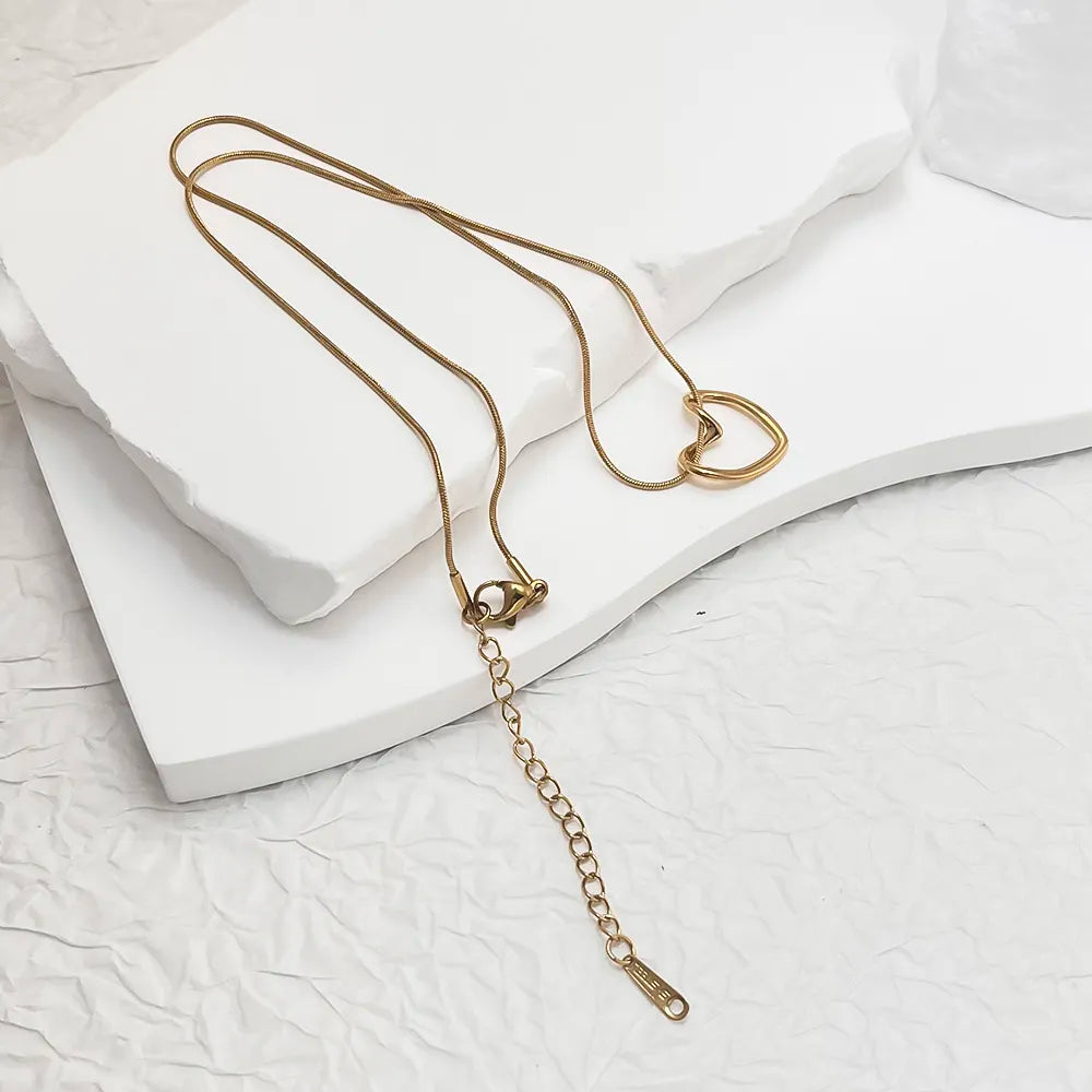 Gold Plated Anti-Tarnish Love Heart Pendant Necklace