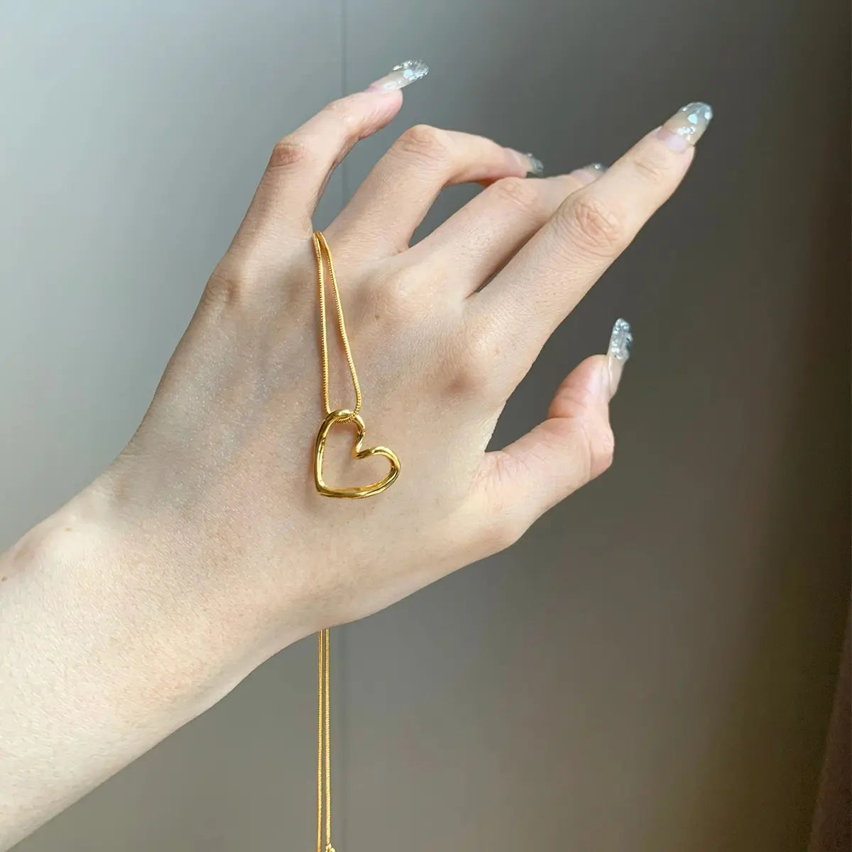 Gold Plated Anti-Tarnish Love Heart Pendant Necklace