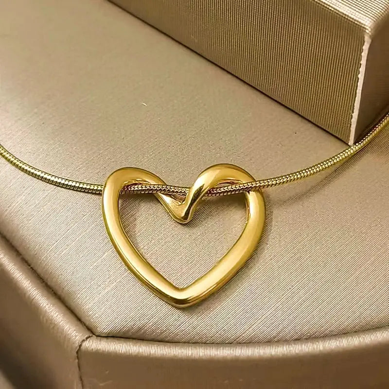 Gold Plated Anti-Tarnish Love Heart Pendant Necklace