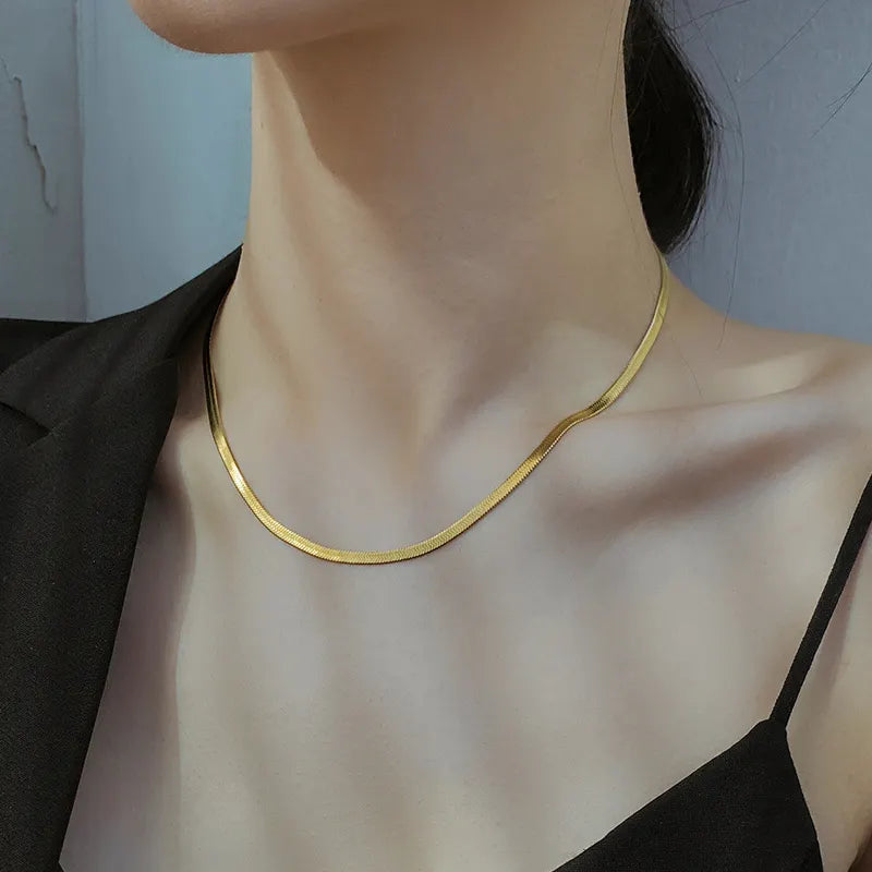 Gold Plated Anti-Tarnish Snake Chain Necklace