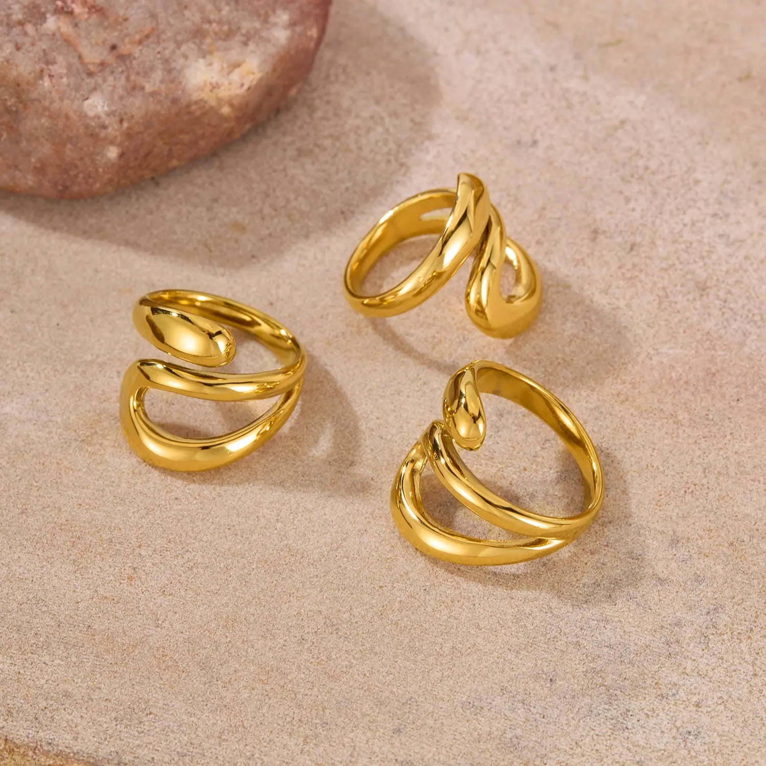 Gold Plated Anti-Tarnish Simple Hollow Cross Open Ring