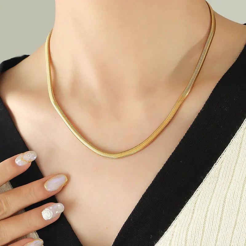 Gold Plated Anti-Tarnish Snake Chain Necklace