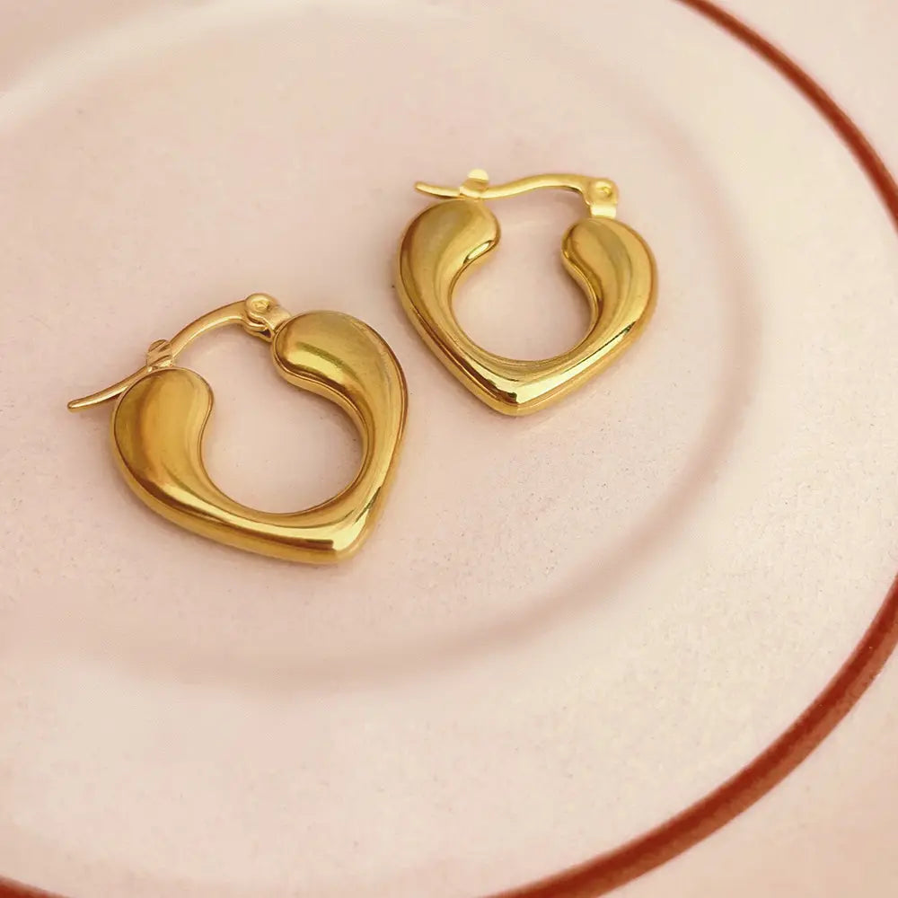 Gold Plated Anti-Tarnish Geometric Snap Hoop Earrings