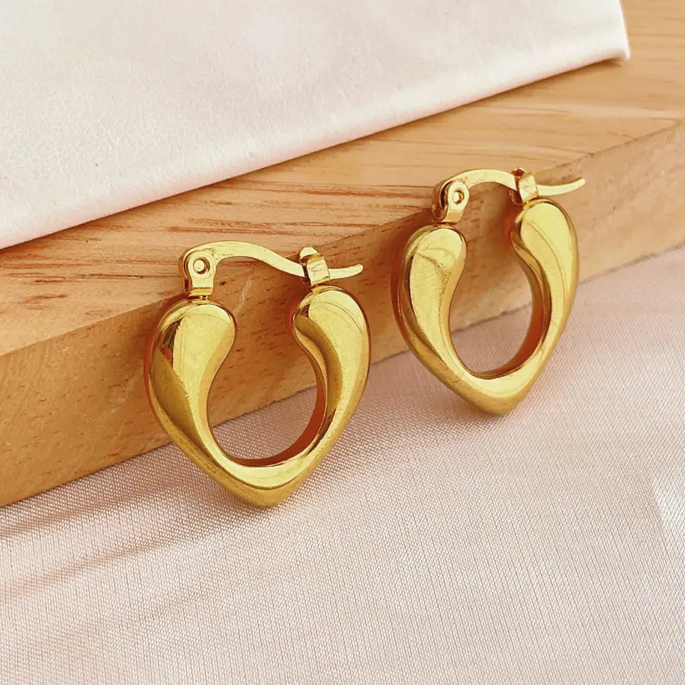 Gold Plated Anti-Tarnish Geometric Snap Hoop Earrings