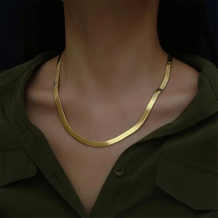 Gold Plated Anti-Tarnish Snake Chain Necklace