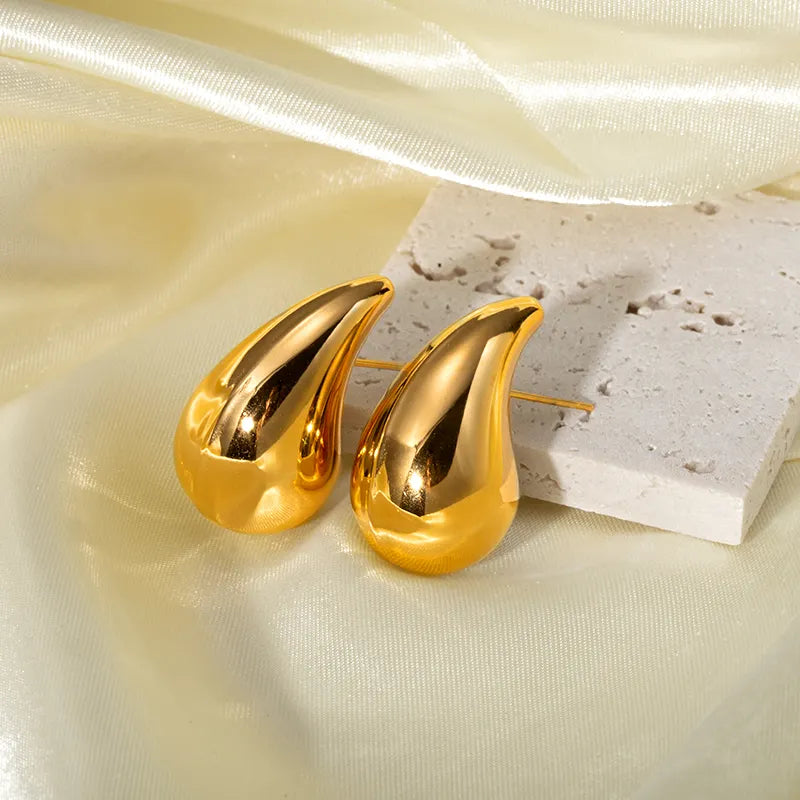 Gold Plated Anti-Tarnish Comma Teardrop Studs