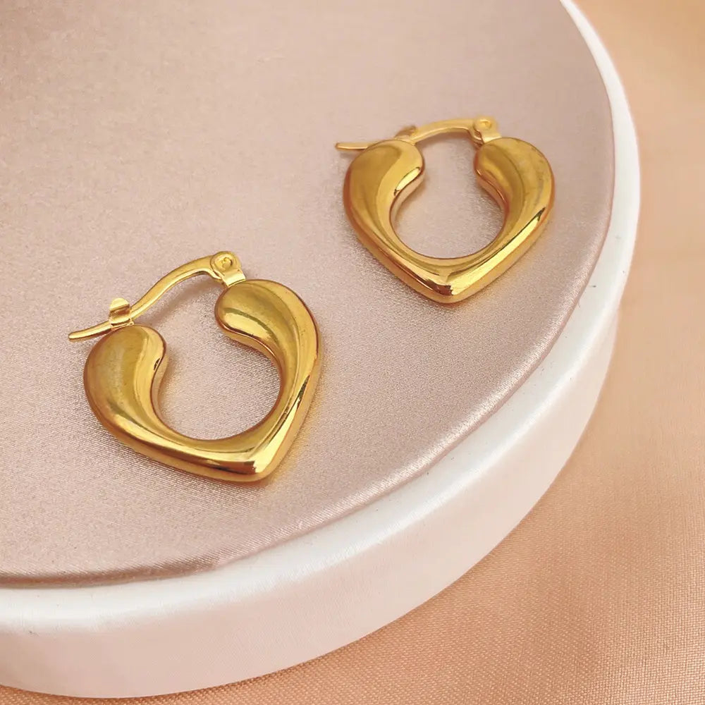 Gold Plated Anti-Tarnish Geometric Snap Hoop Earrings