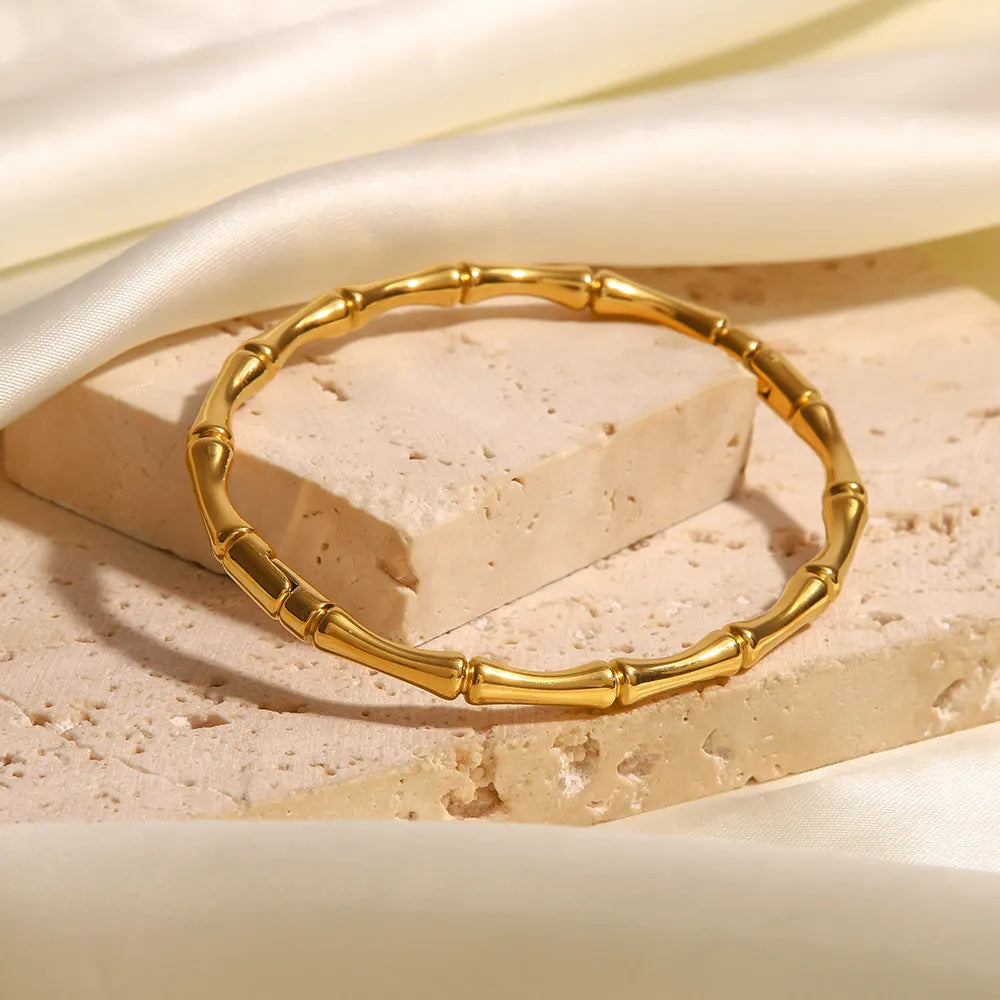 Gold Plated Anti-Tarnish Bamboo Cuff Bracelet
