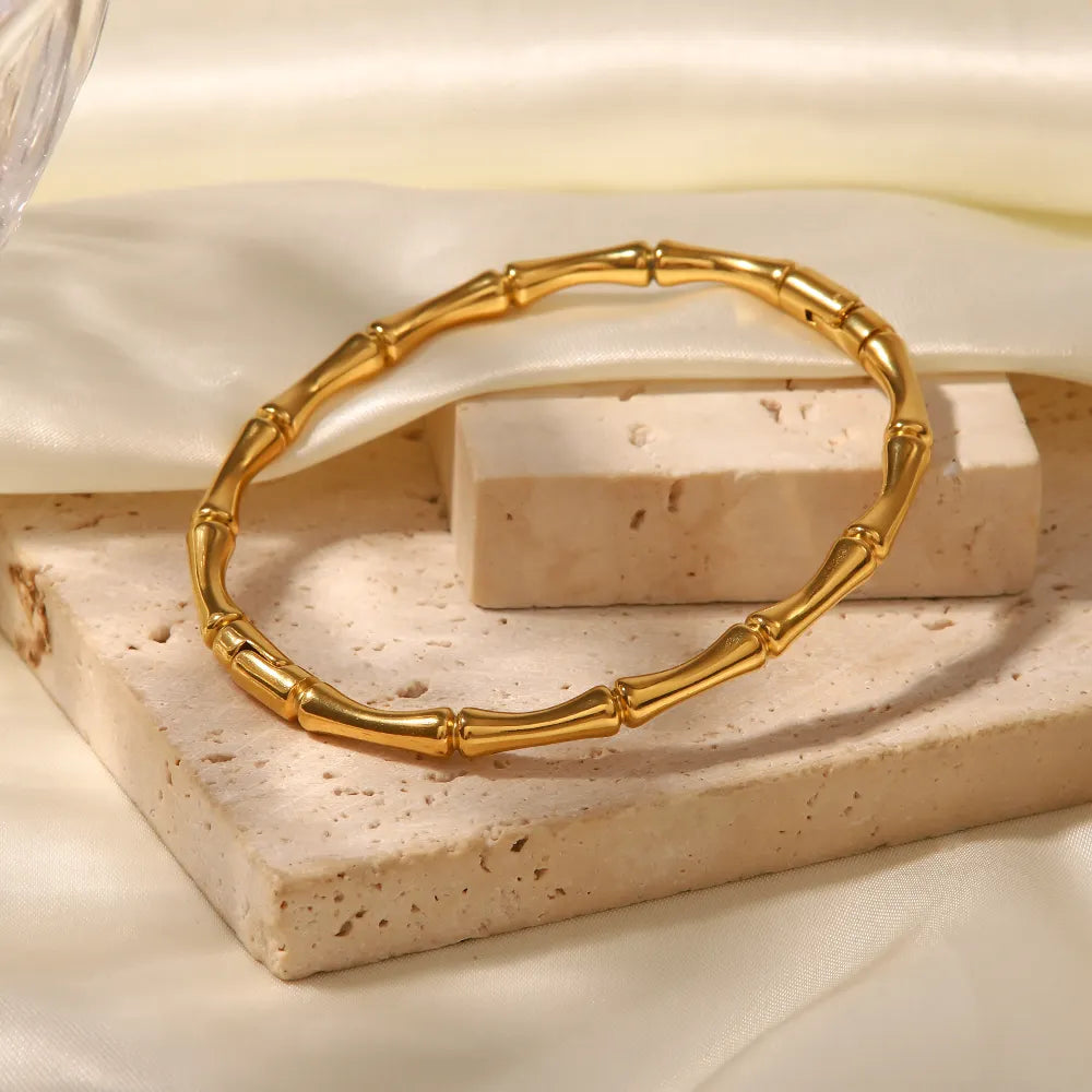 Gold Plated Anti-Tarnish Bamboo Cuff Bracelet
