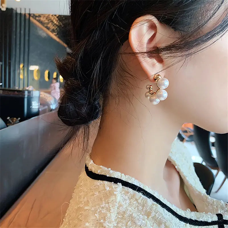 Gold Plated Anti-Tarnish Pearl Hoop Earrings